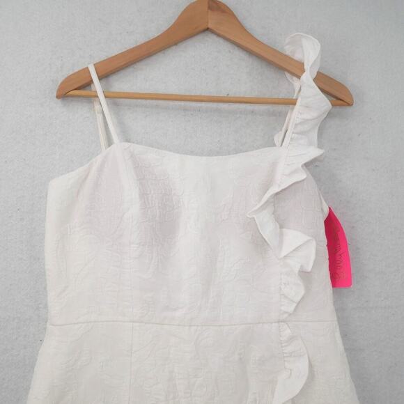 NEW Lilly Pulitzer Martha Short Romper White Pineapple Pucker Jacquard Size 8 - Picture 3 of 9